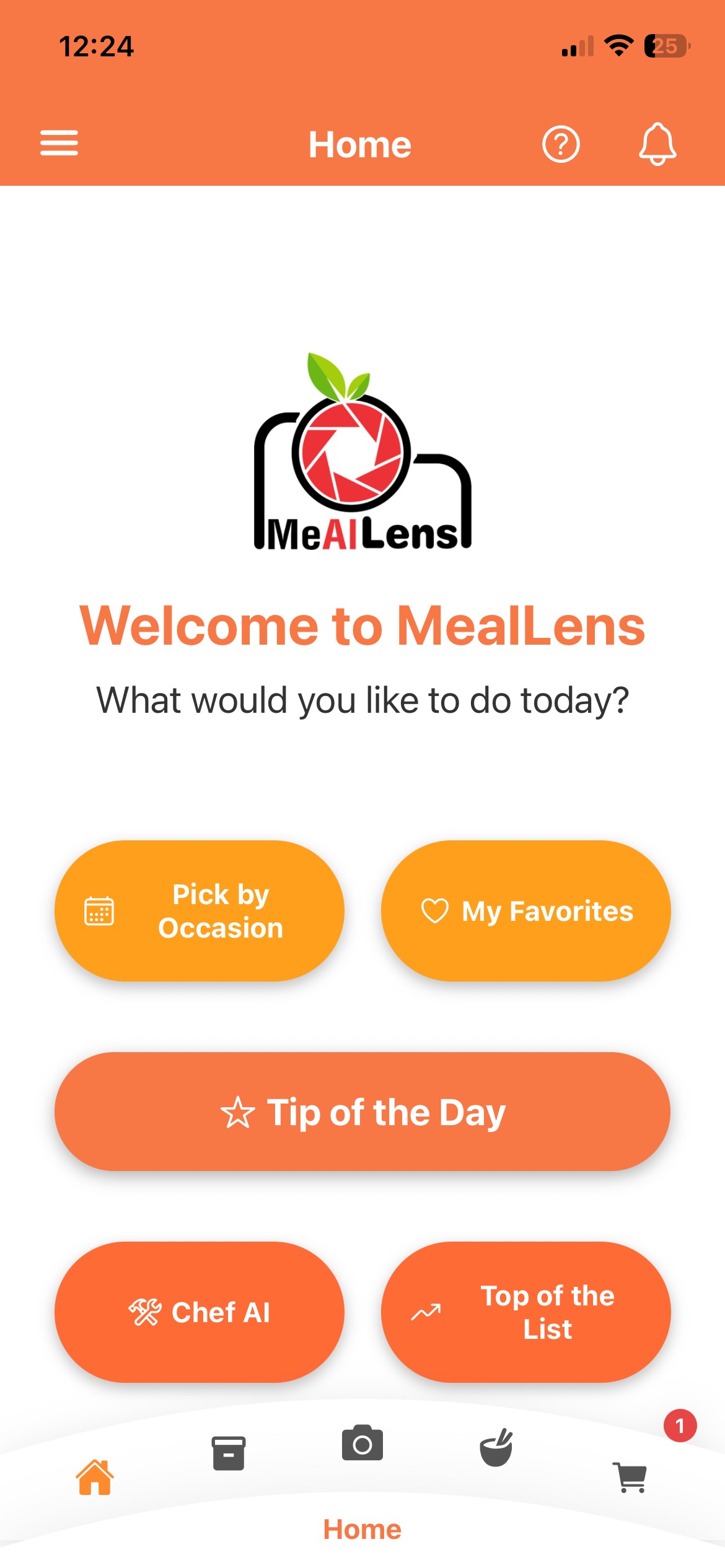Screen 1 (Home): Legacy home screen UI showing cluttered navigation buttons and low-contrast orange elements.